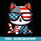 Cat 4th Of July USA American Flag Cat 4th Of July - Premium PNG Sublimation File