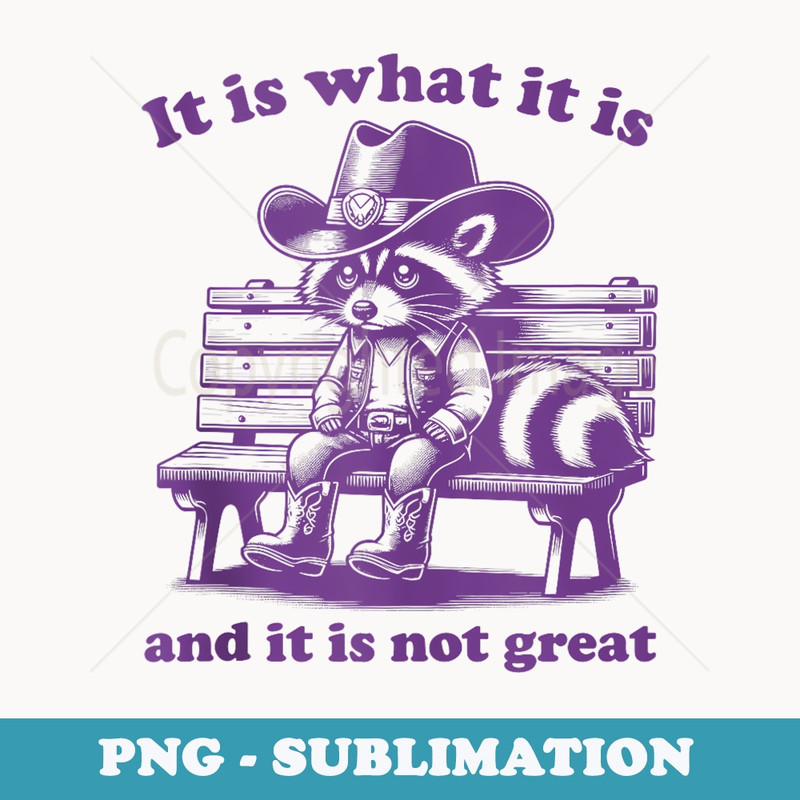 It Is What It Is And It Is Not Great Funny Raccoon Sarcastic - Premium PNG Sublimation File