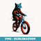Cool Cat Cycling Bike Design Red Blue Animal Dynamic - Exclusive PNG Sublimation Download