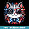 Patriotic Cat American Flag Sunglasses Memorial Day USA - Aesthetic Sublimation Digital File