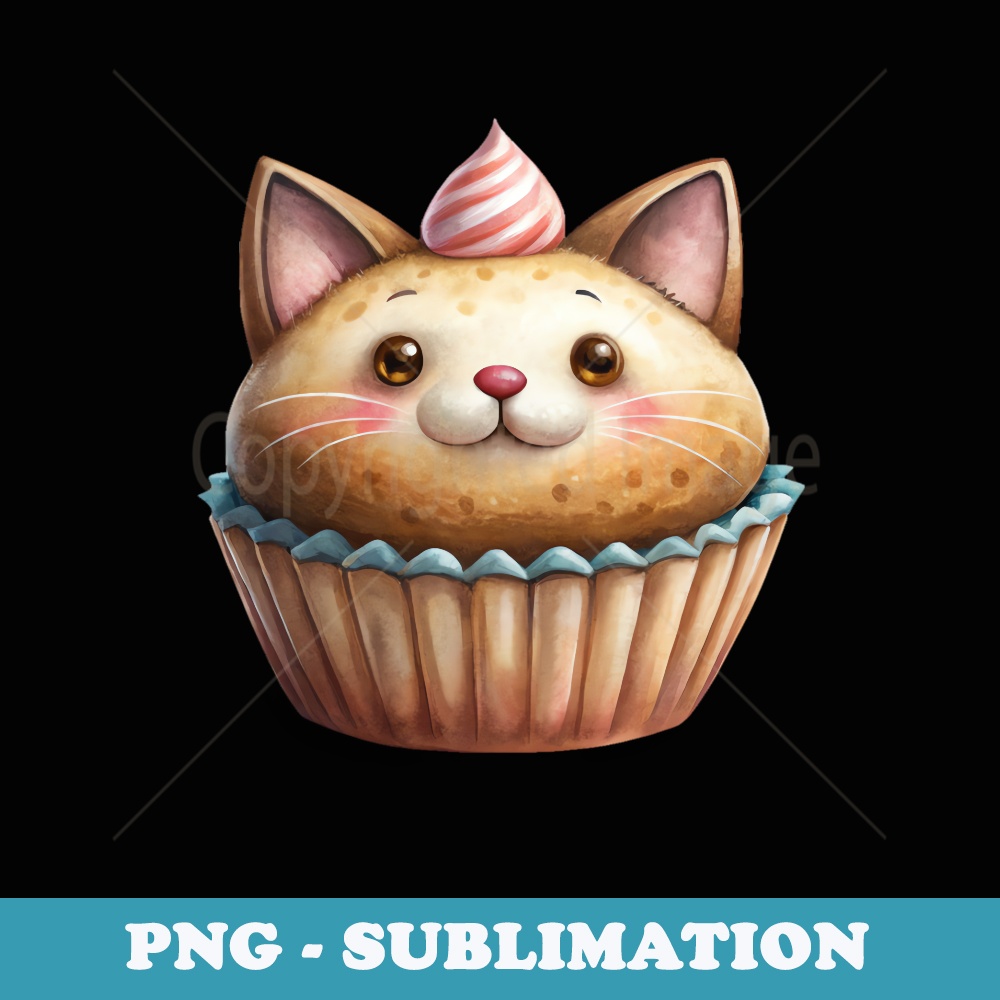 Cute Kawaii Cat Cupcake Adults Funny Cats - Instant Sublimation Digital Download