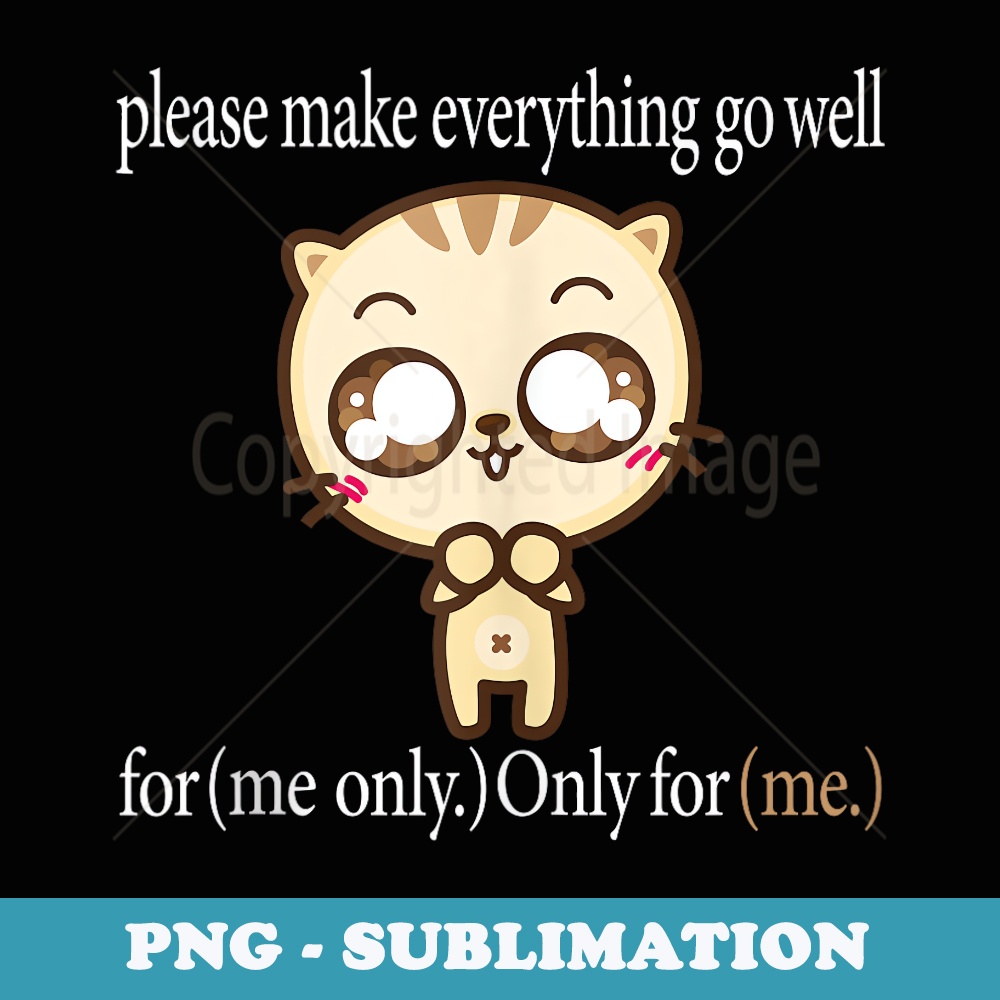 Please make everything go well for (me only.) Only for (me.) - PNG Transparent Sublimation Design
