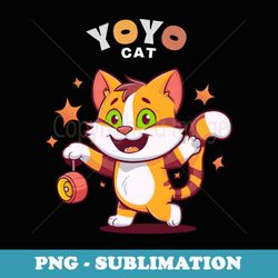 funny yo-yo cat lover yoyo player kids men - png transparent sublimation design