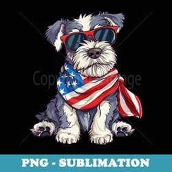 4th of july america cute miniature schnauzer puppy lover - modern sublimation png file