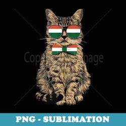 funny cat sunglasses & bowtie indian flag cat kitten lover - instant sublimation digital download