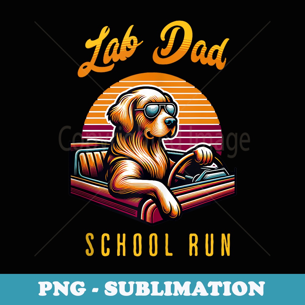 Mens Lab Dad School Run Funny Labrador Retriever Dog Dad Driver - Creative Sublimation PNG Download