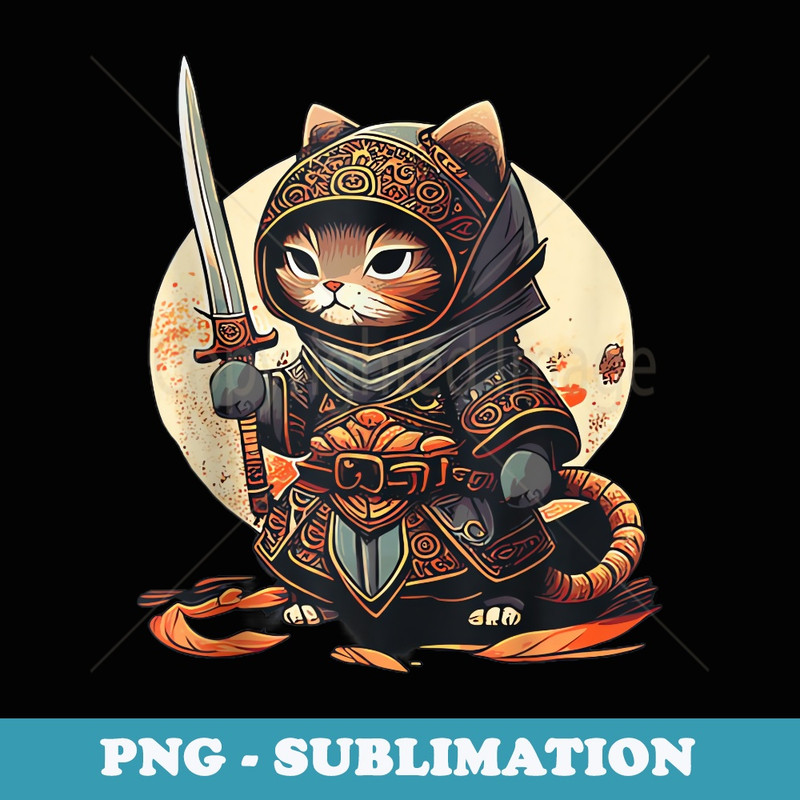 Samurai Cat - Sublimation Digital Download