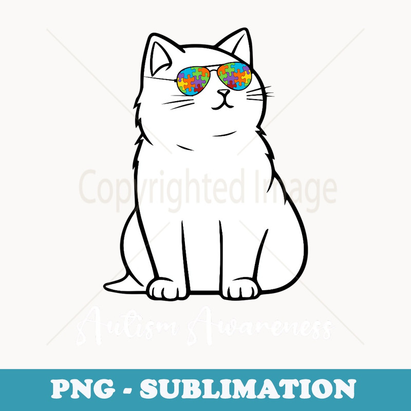 Autism Awareness Autism Cat Autism Parents - Signature Sublimation PNG File