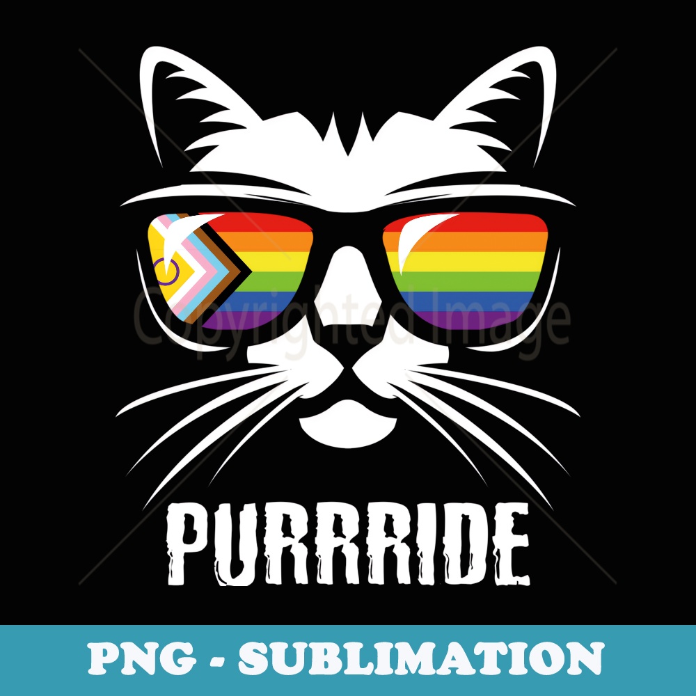 LGBTQ+ Pride Flag Funny Pride Month Cat - Elegant Sublimation PNG Download