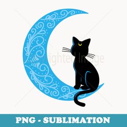 black cat crescent moon sailor mom - png transparent sublimation file