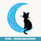 Black Cat Crescent Moon Sailor Mom - PNG Transparent Sublimation File