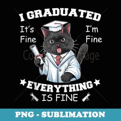 i graduated graduate class 2024 funny black cat graduation - sublimation png file
