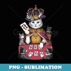 funny cute cat playing card - sublimation png file