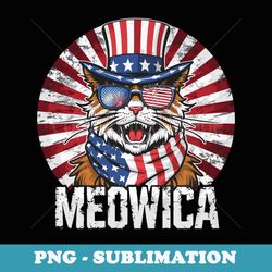 meowica 4th of july cat american flag cat funny 4th of july - artistic sublimation digital file