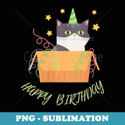 s happy birthday cat lovers with a funny cat face design - decorative sublimation png file