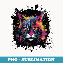 cat pop art portrait head splat - creative sublimation png download