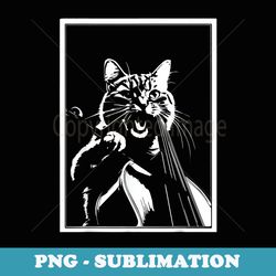 screaming cat musician playing cello - png transparent sublimation design