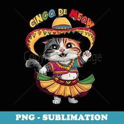 cinco de meow cinco de mayo funny mexican cat kitten - vintage sublimation png download
