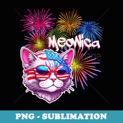 meowica fireworks cat sunglasses american flag 4th of july - sublimation png file