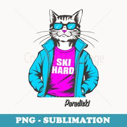 cool cat in sunglasses and ski jacket paradiski - unique sublimation png download