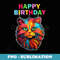 Happy Birthday Cat Lovers with a Funny Cat Face Design Raglan Baseball - Instant PNG Sublimation Download
