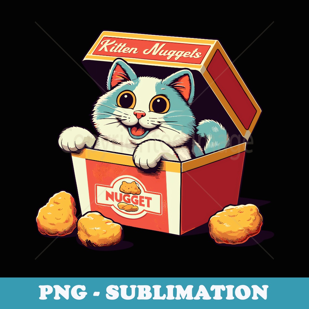 Funny Cat Kitten Nuggets Fast Food Cat foodie - Special Edition Sublimation PNG File