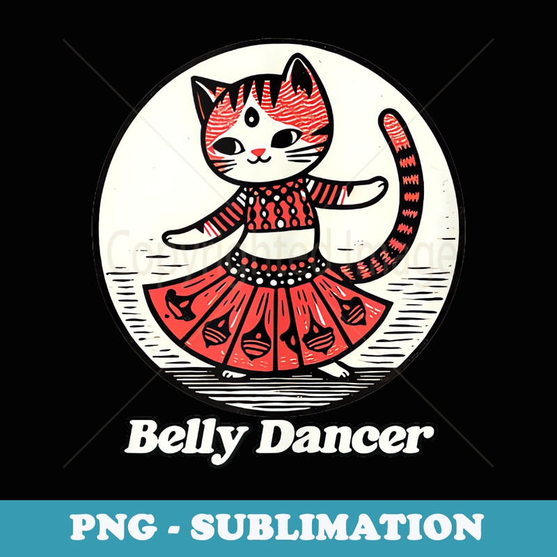 Retro Belly Dancing Kitty Cat - Premium PNG Sublimation File