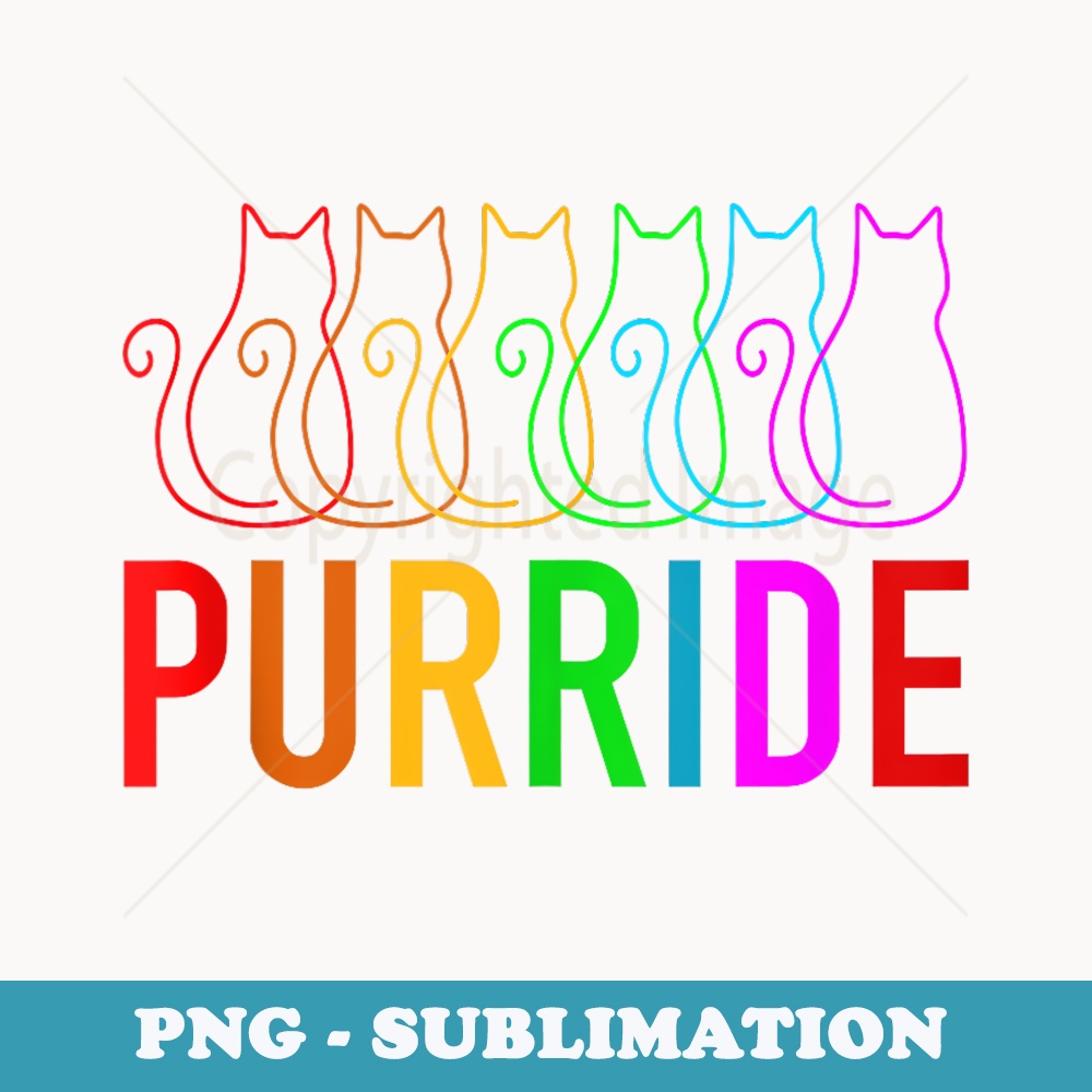 Purride Cat Lgbt Gay Pride Lesbian Bisexual Transsexual - Artistic Sublimation Digital File