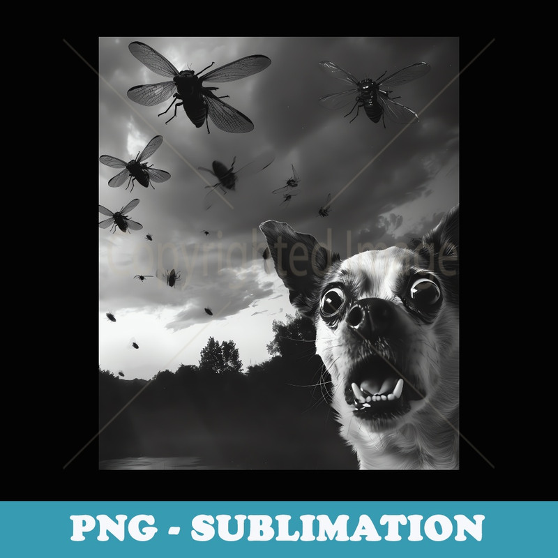 Funny Dog Selfie With Cicadas Invasion 2024 - PNG Sublimation Digital Download