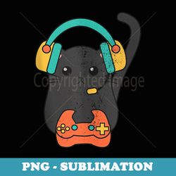 gamer cat lover video game gaming controller - retro png sublimation digital download