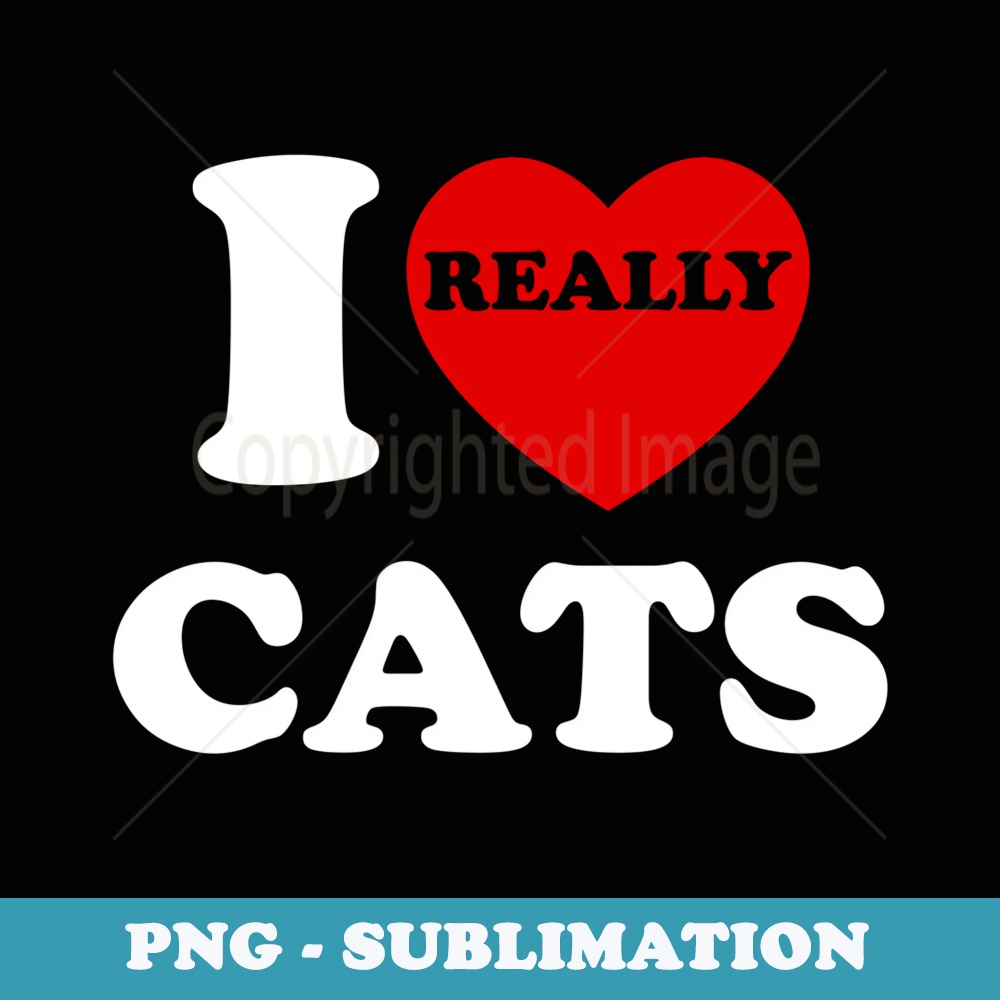 I Love Cats Cute I Heart Cat Lover Kitten For - Retro PNG Sublimation Digital Download