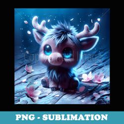 fantasy cute happy baby moose - digital sublimation download file