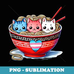 kawaii transgender ramen neko cats lgbq pride flag ally - premium sublimation digital download