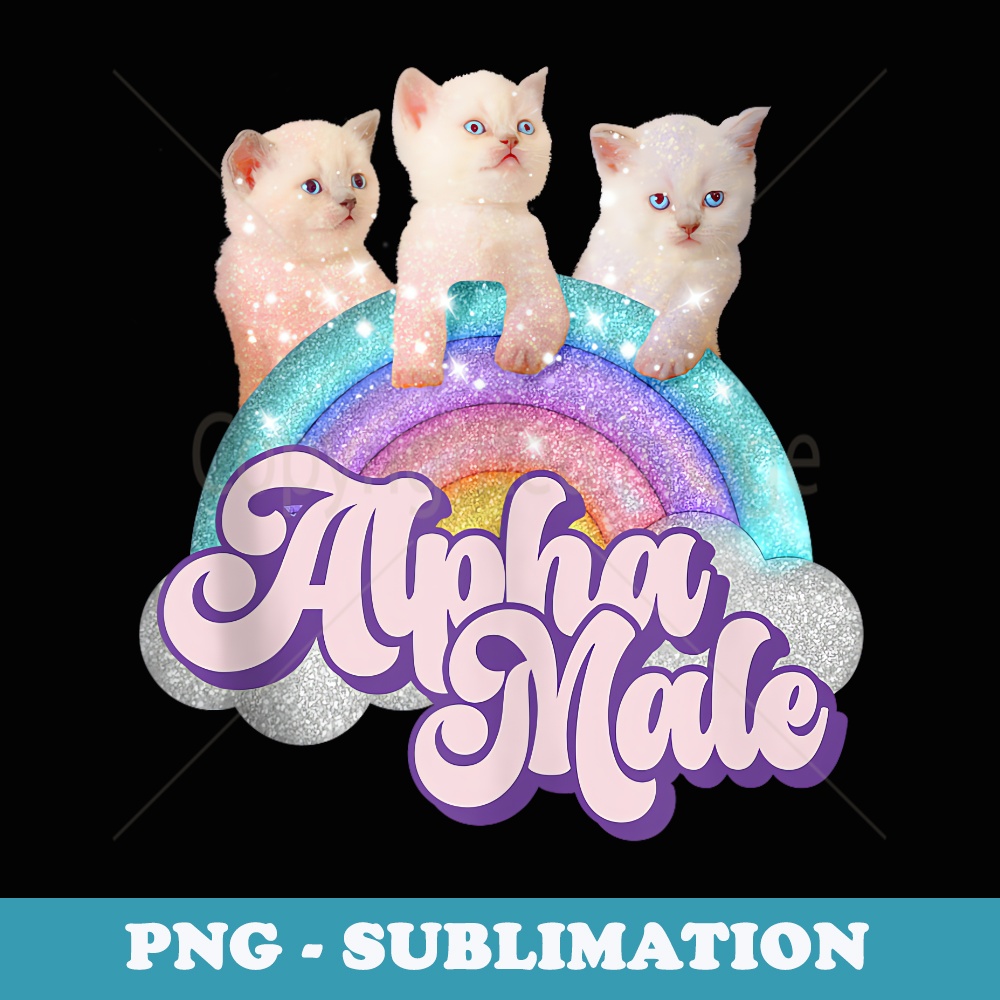 Alpha Male Cat Kitten Funny Sarcastic Ironic Alpha Male - Instant Sublimation Digital Download