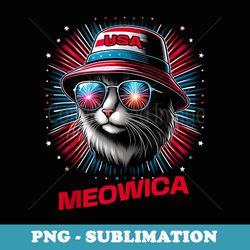 mens ameowica funny patriotic cat meowica 4th of july - premium png sublimation file
