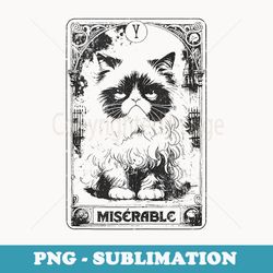 miserable cat tarot card for french france lover - decorative sublimation png file