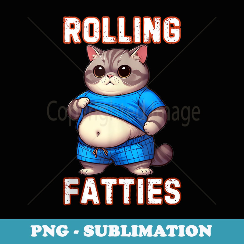 Funny Fat Cat Art Design Fat Kitten Cat Lover - Trendy Sublimation Digital Download