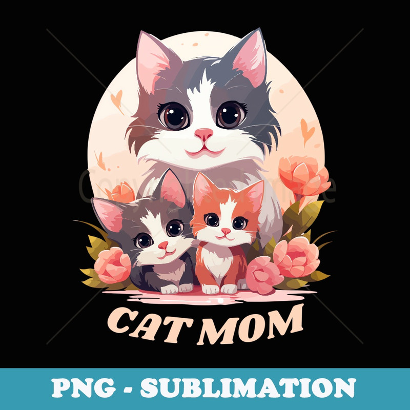 Cat Mom Happy Mothers Day For Cat Lovers Family Matching - Modern Sublimation PNG File