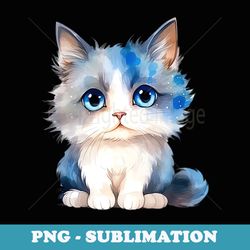 cute colorful cat watercolor paint rainbow cat catlovers - png transparent sublimation design