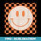 Retro Happy Face Checkered Pattern Smile Face Trendy - Unique Sublimation PNG Download