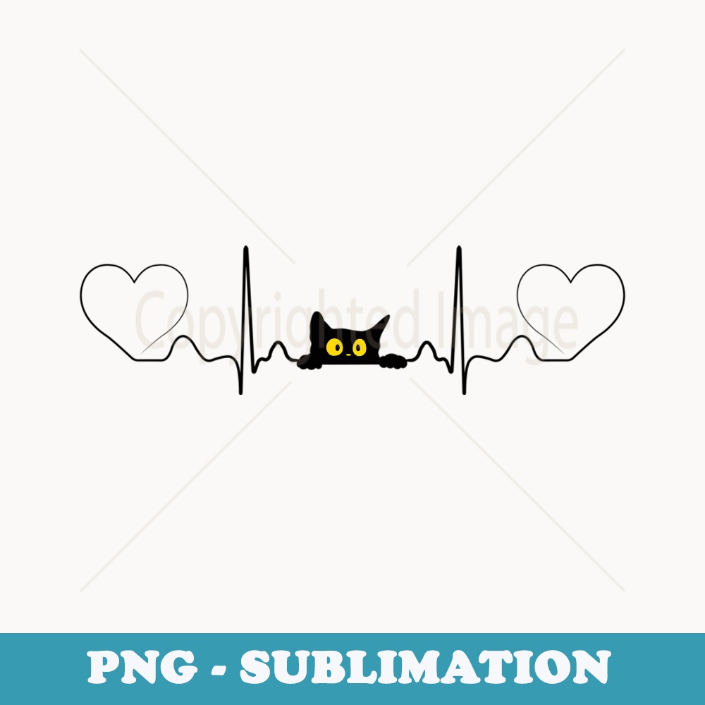 Heartbeat Cat Lovers Cat Lovers Cat Heart Beat Cat Owner ECG - Premium Sublimation Digital Download