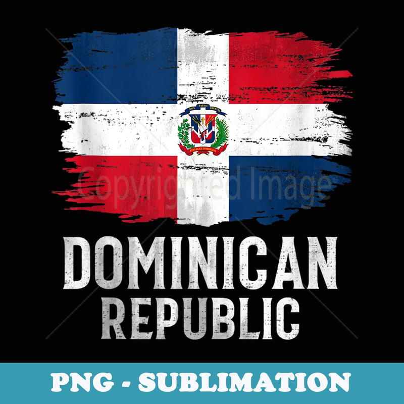 Vintage Dominican Republic Flag - Digital Sublimation Download File