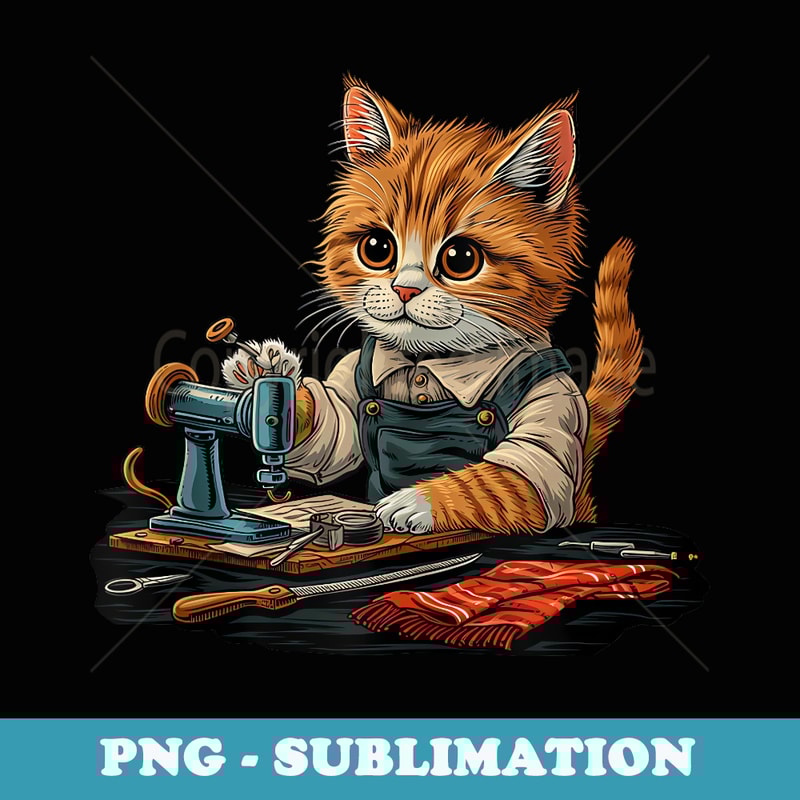 Funny Cat Tailor - Professional Sublimation Digital Download