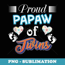 proud papaw of twins father day heart footprint dad daddy - premium sublimation digital download