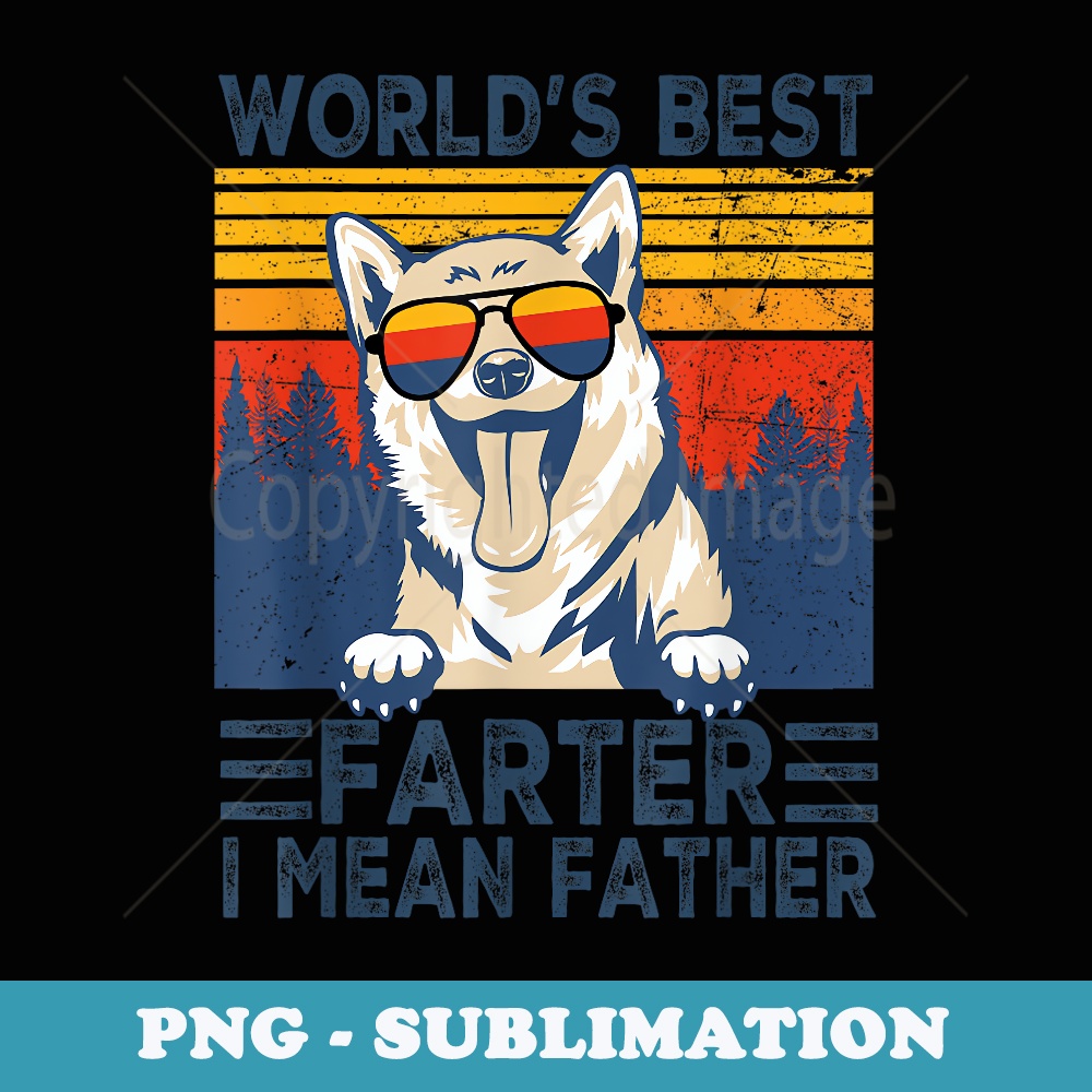Mens Worlds Best Farter I Mean Father Best Shiba Inu Dad Ever - Sublimation PNG File