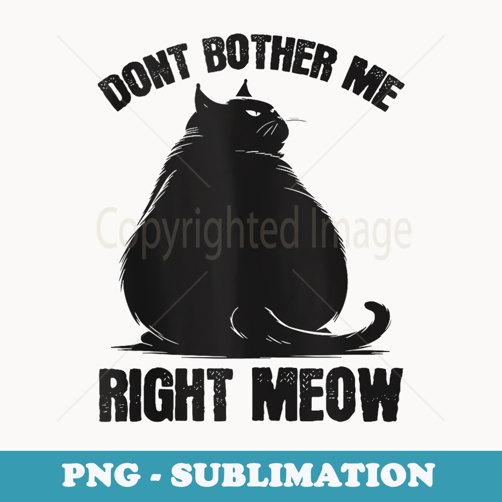 Dont Bother Me Right Meow Funny Chonk Chubby Cat - Modern Sublimation PNG File