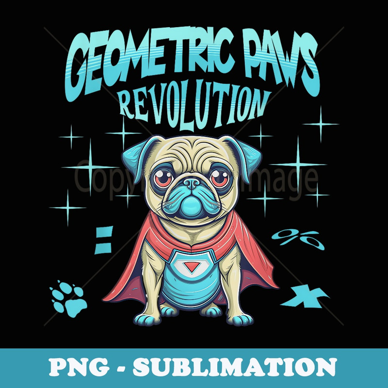 Dogs Puppy Cat Pet Lovers Retro Superhero Geometric Pattern - High-Resolution PNG Sublimation File