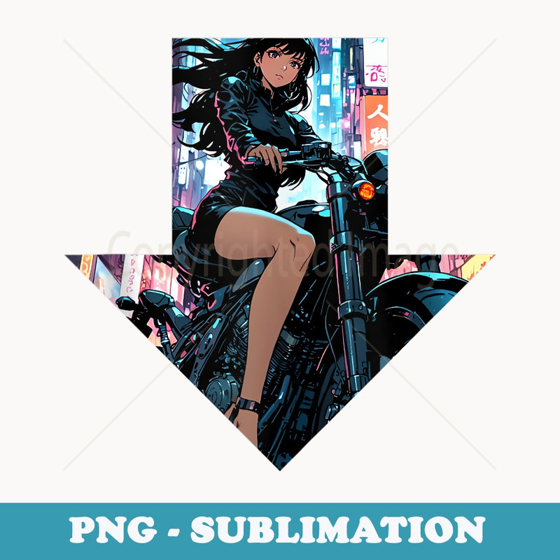 Anime Girl Motorcycle - Professional Sublimation Digital Download