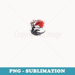 floral wildlife lizard japanese art komodo dragon raglan baseball - creative sublimation png download