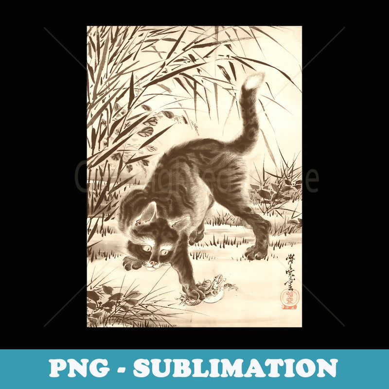 Funny Cat Meme Cute Asian Vintage Japanese Ukiyo-e Woodblock - Professional Sublimation Digital Download